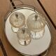 Oval chrome and mirror plateau, mid-century reflective piece.