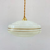 Pair of Art Deco Clichy glass pendant lights