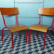 Paire de chaises d'école enfant vintage