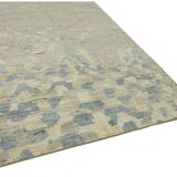 Hand-Knotted Turkish Contemporary 203 cm x 296 cm Beige Wool Carpet