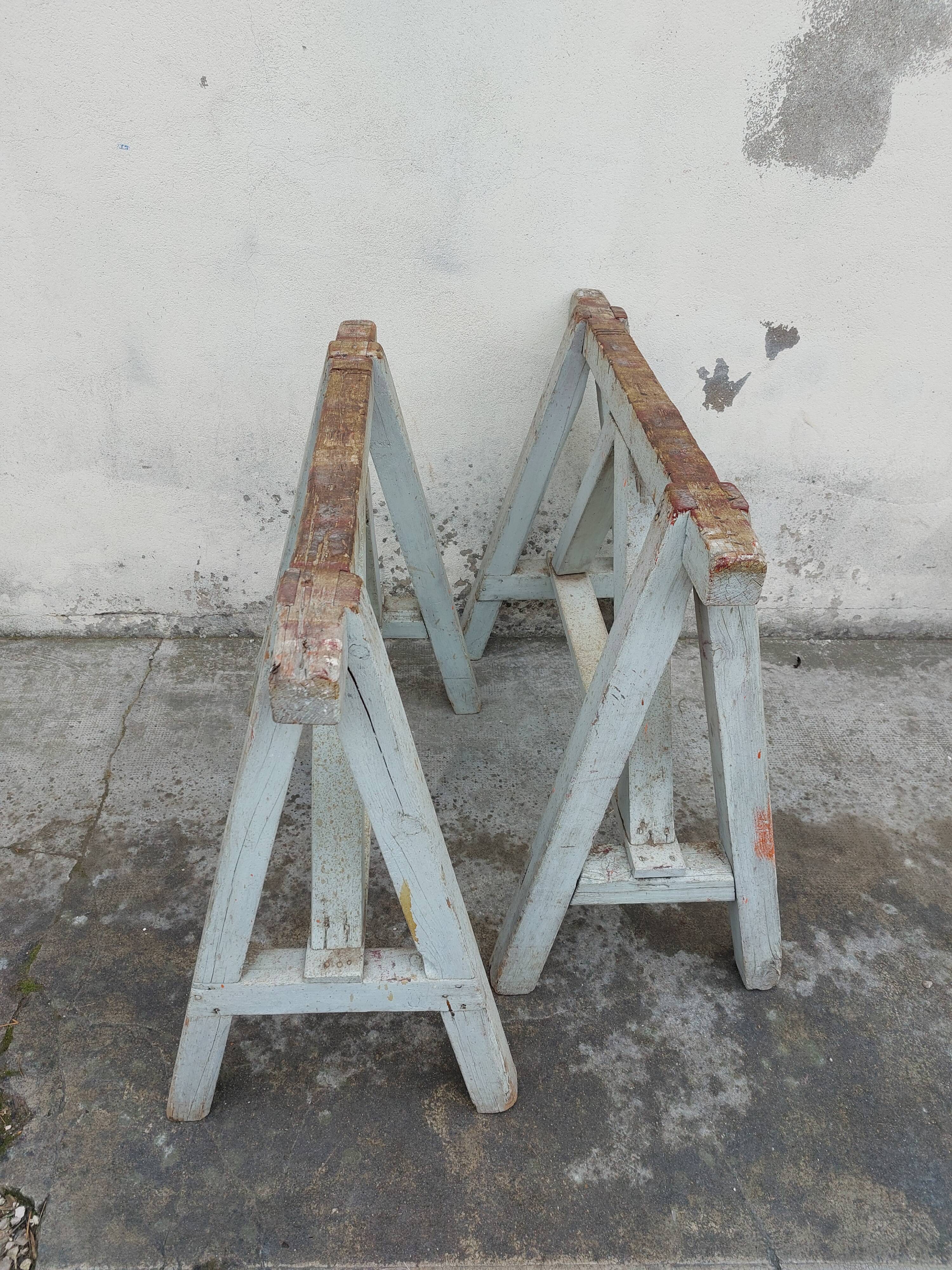 Workshop table in old wood 1950 -3m50