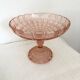 Compotier en verre rose ciselé à facettes