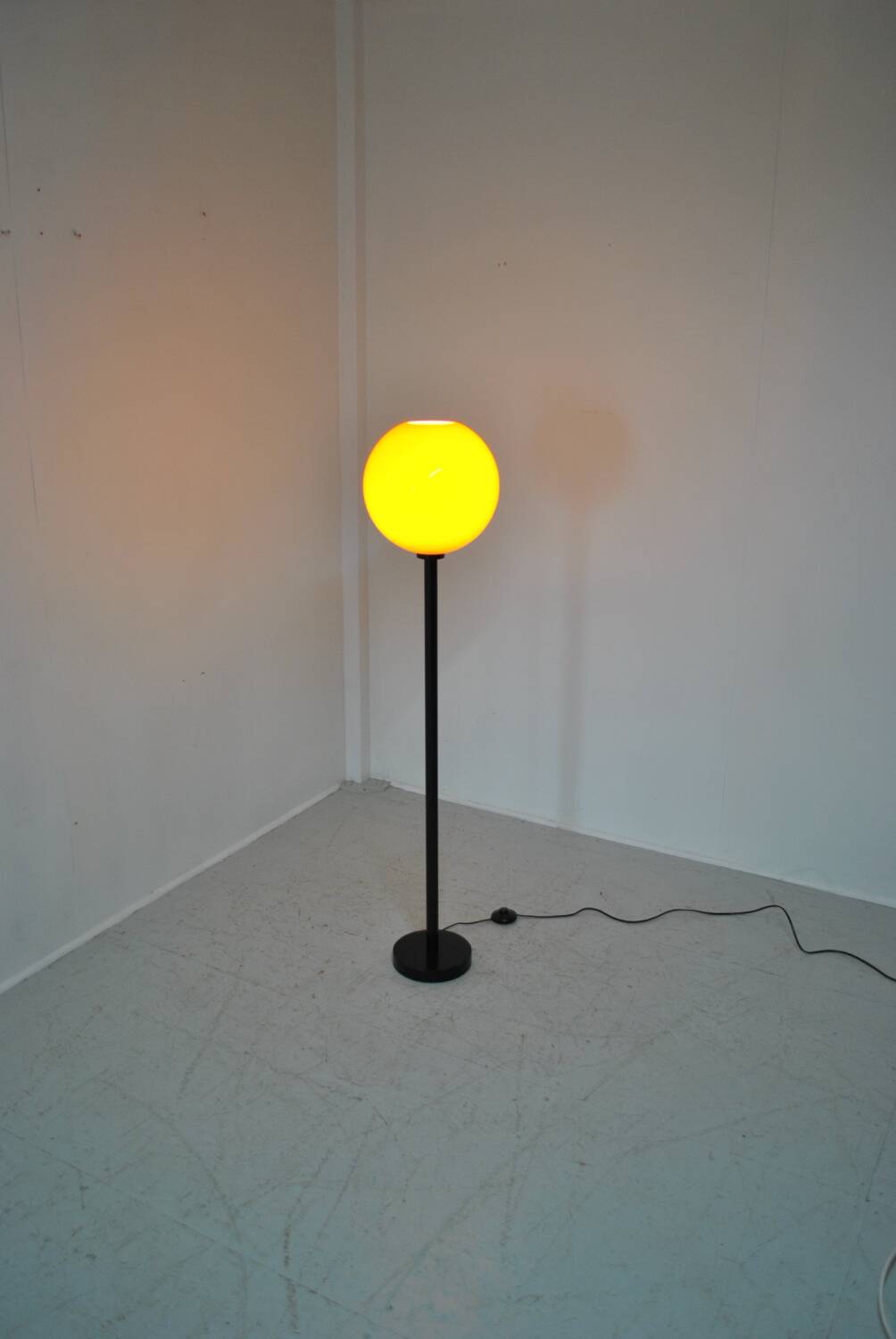 Orange globe floor lamp 1970