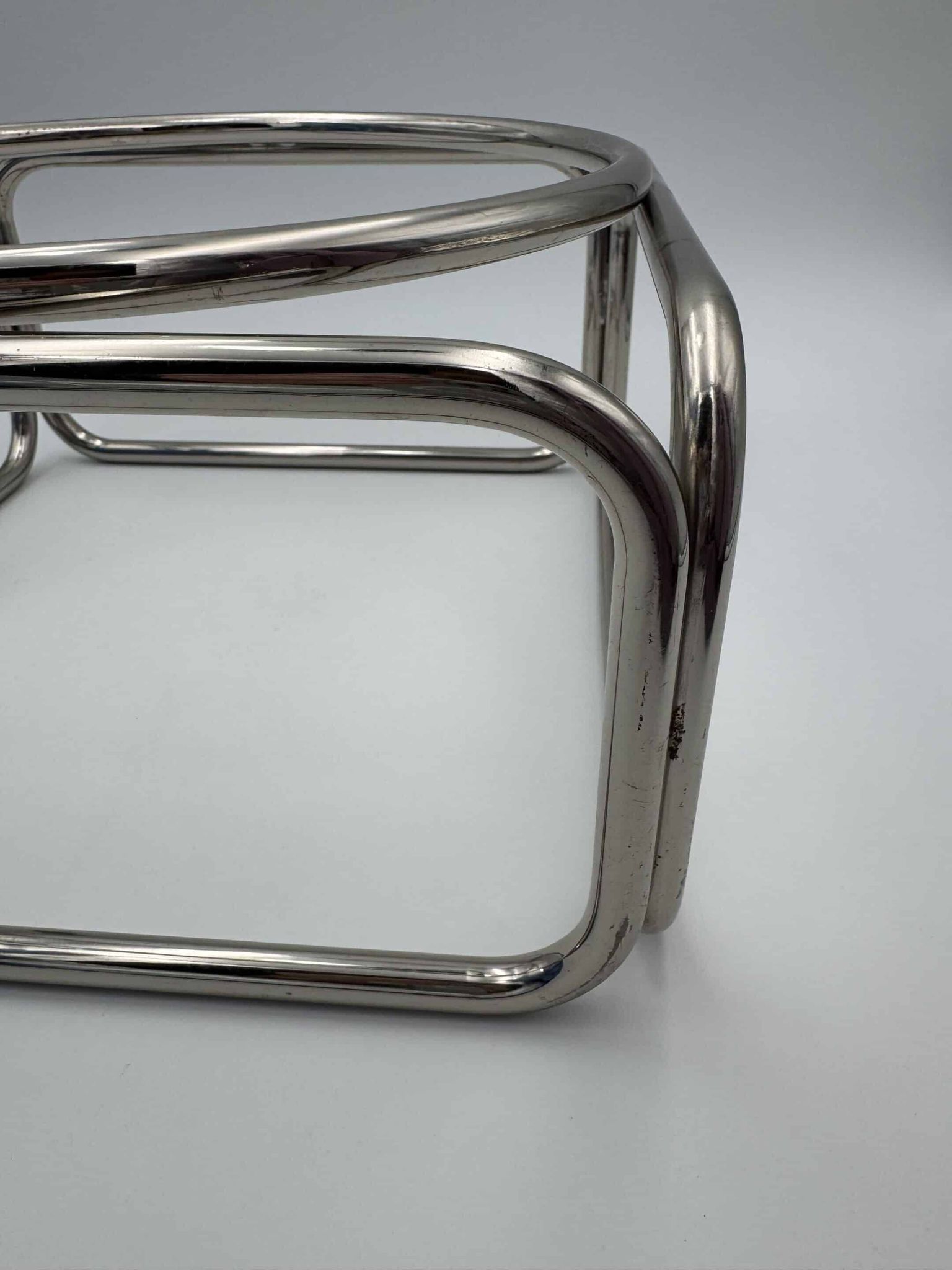 Lampe globe opaline chrome vintage