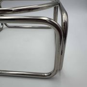 Lampe globe opaline chrome vintage