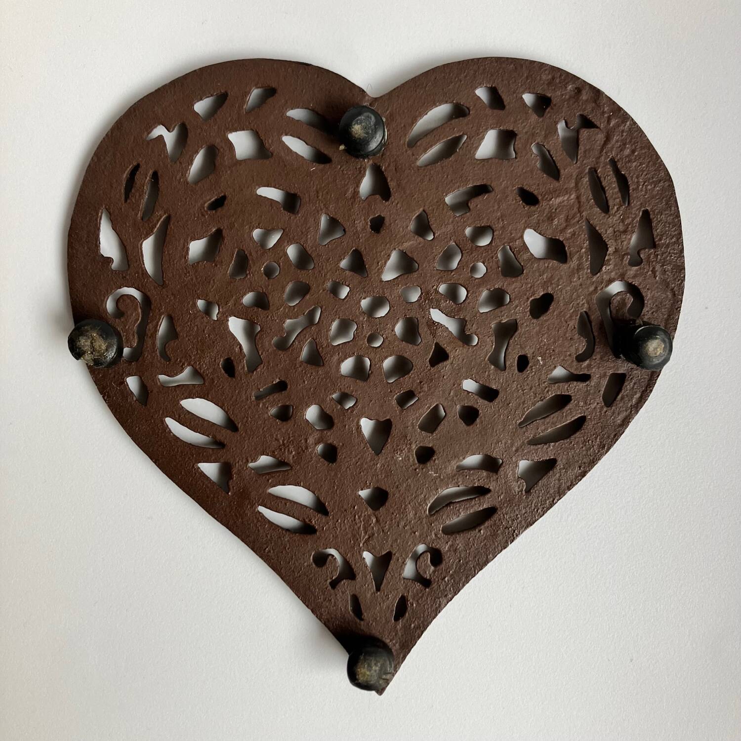 Wrought iron heart trivet