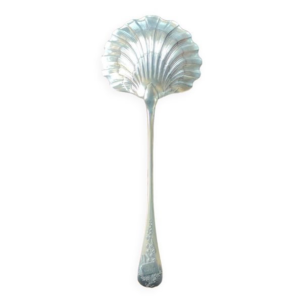Ancienne cuillère pelle de service à fraises métal argenté orfèvrerie Ercuis modèle muguet