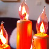 Vintage Swedish pine electric candelabra, 70s/80s