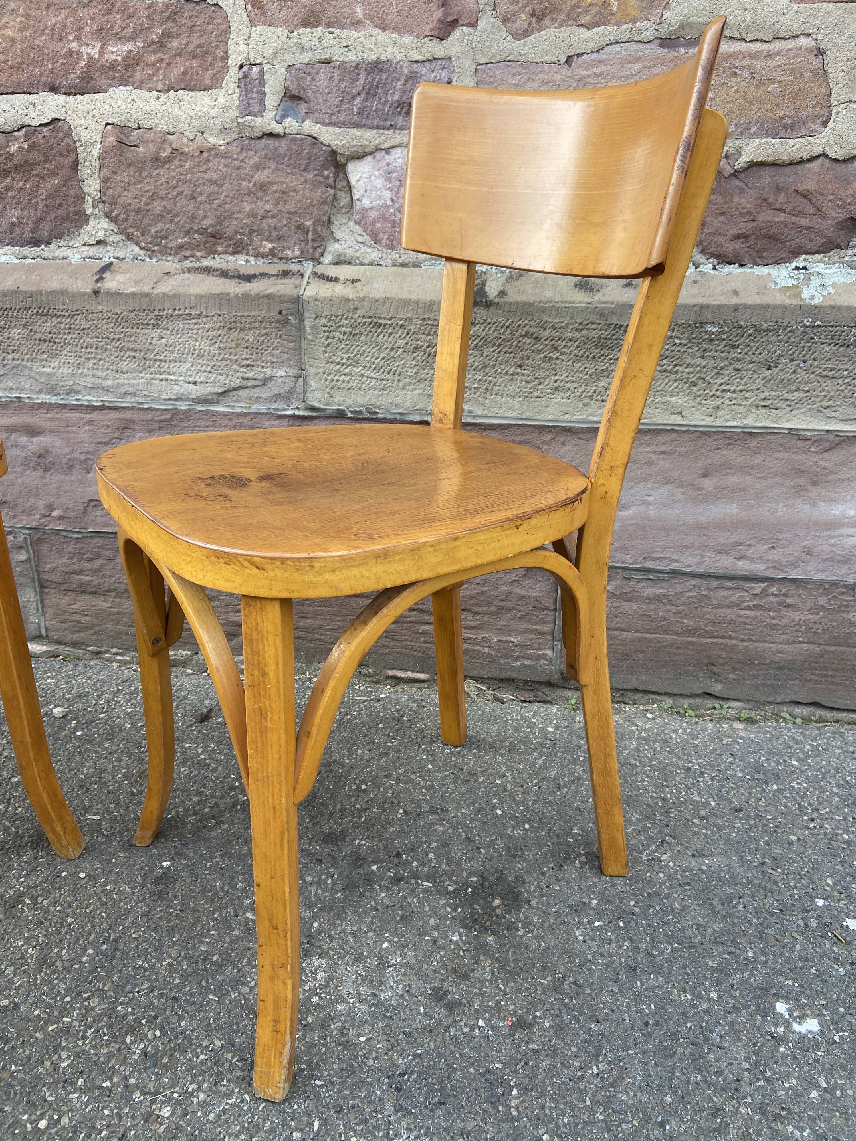 4 chairs bistro café baumann bentwood from the 1950s