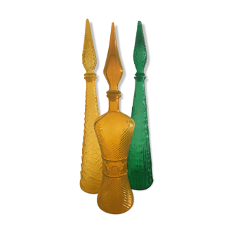 Italian empoli glass decanters 60's