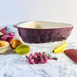 Vintage ceramic slip in the shape of a cluster, oven baking dish.