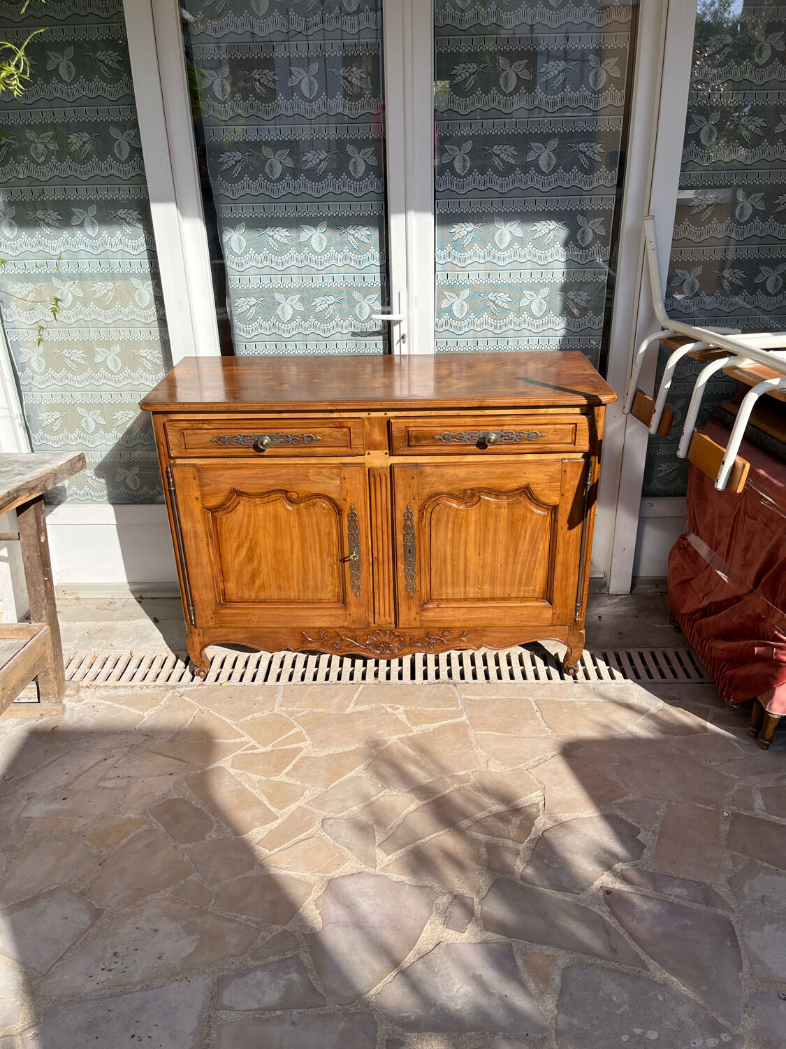 Antique sideboard in light solid wood