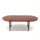 Oval vintage extendable dining table with wood grain