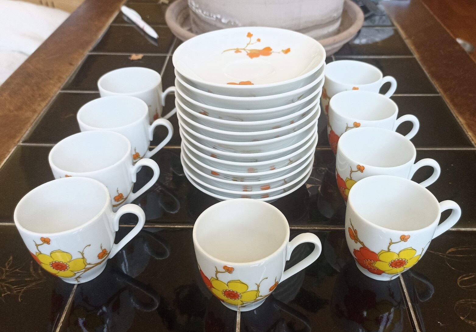 9 espresso cups Scherzer Bavaria - Bavarian porcelain 70s