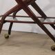 Vintage wooden and glass rolling trolley, 1960