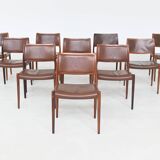 Niels Otto Moller model 80 dining chairs in rosewood Denmark 1960