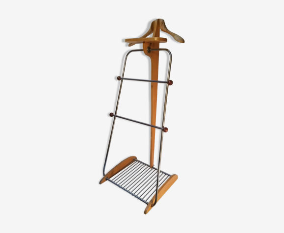 Valet de nuit vintage bois et métal