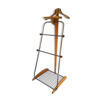 Valet de nuit vintage bois et métal