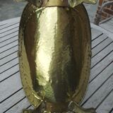 Old brass log holder