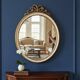 Miroir mural ovale baroque vintage à décor de noeud