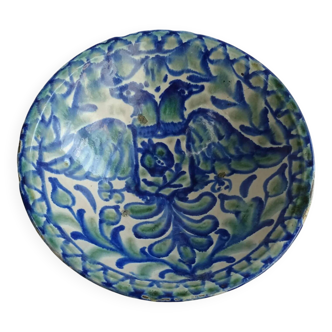 Bol Fajalauza espagnol ancien vert et bleu
