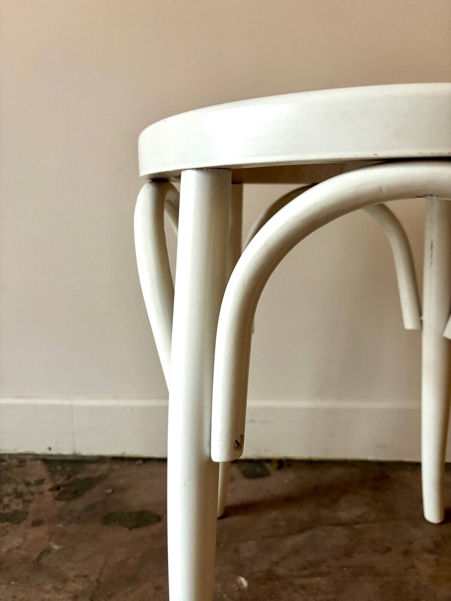 Stool in canework and white bent beech
