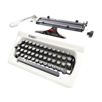Machine à écrire erika 158 vintage collector révisée avec sa valise cuir et ruban