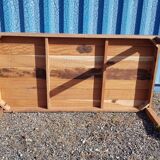 Teak dining table with illustrated top