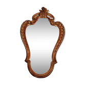 Rococo Style Mirror in Gilded Wood with Sculpted Pediment