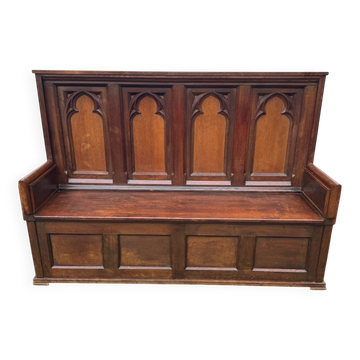 Gothic Revival Wooden Bench