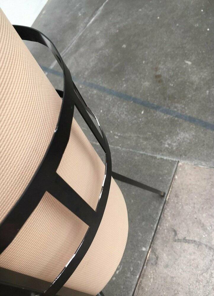 Mid-century tripod rocket floor lamp from the GDR of East Germany by Leuchtenbau Saller, 1960s.