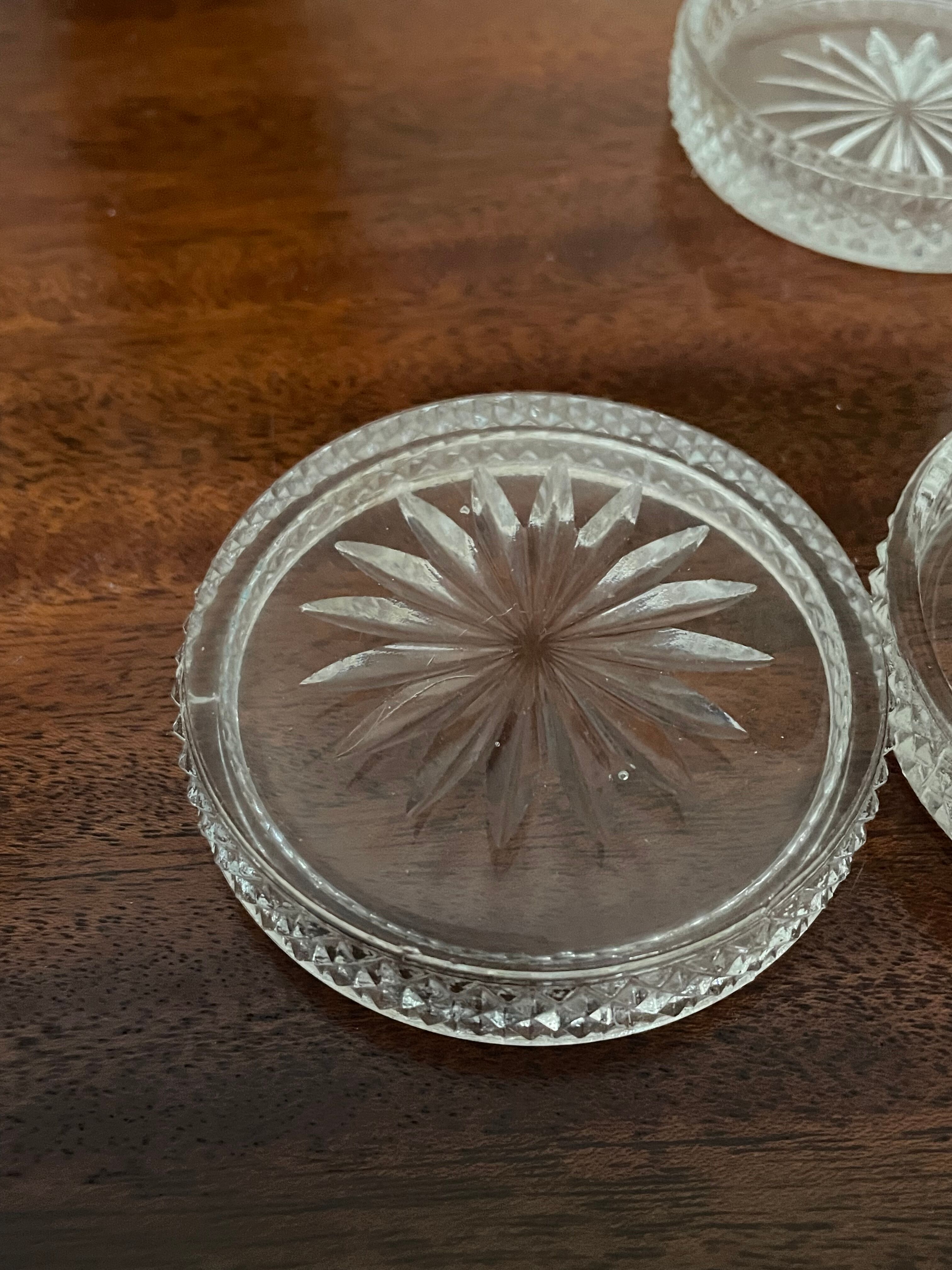 Vintage crystal coasters