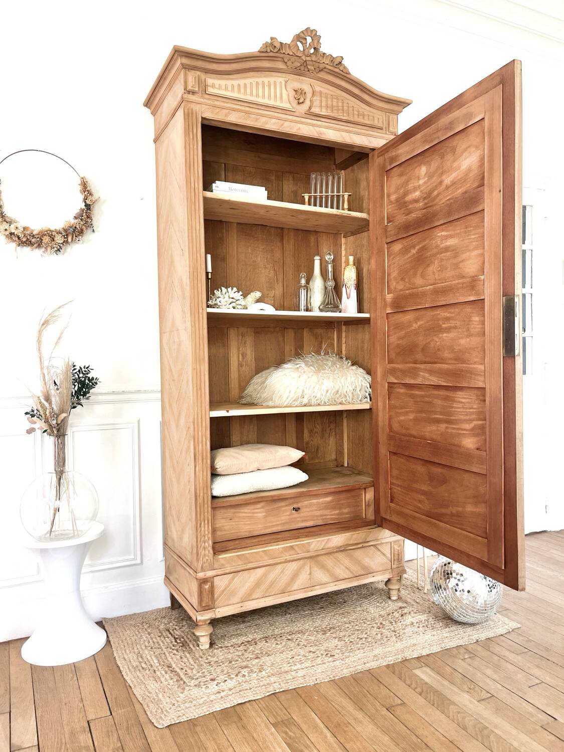 Restored Rococo Bonnetière Wardrobe