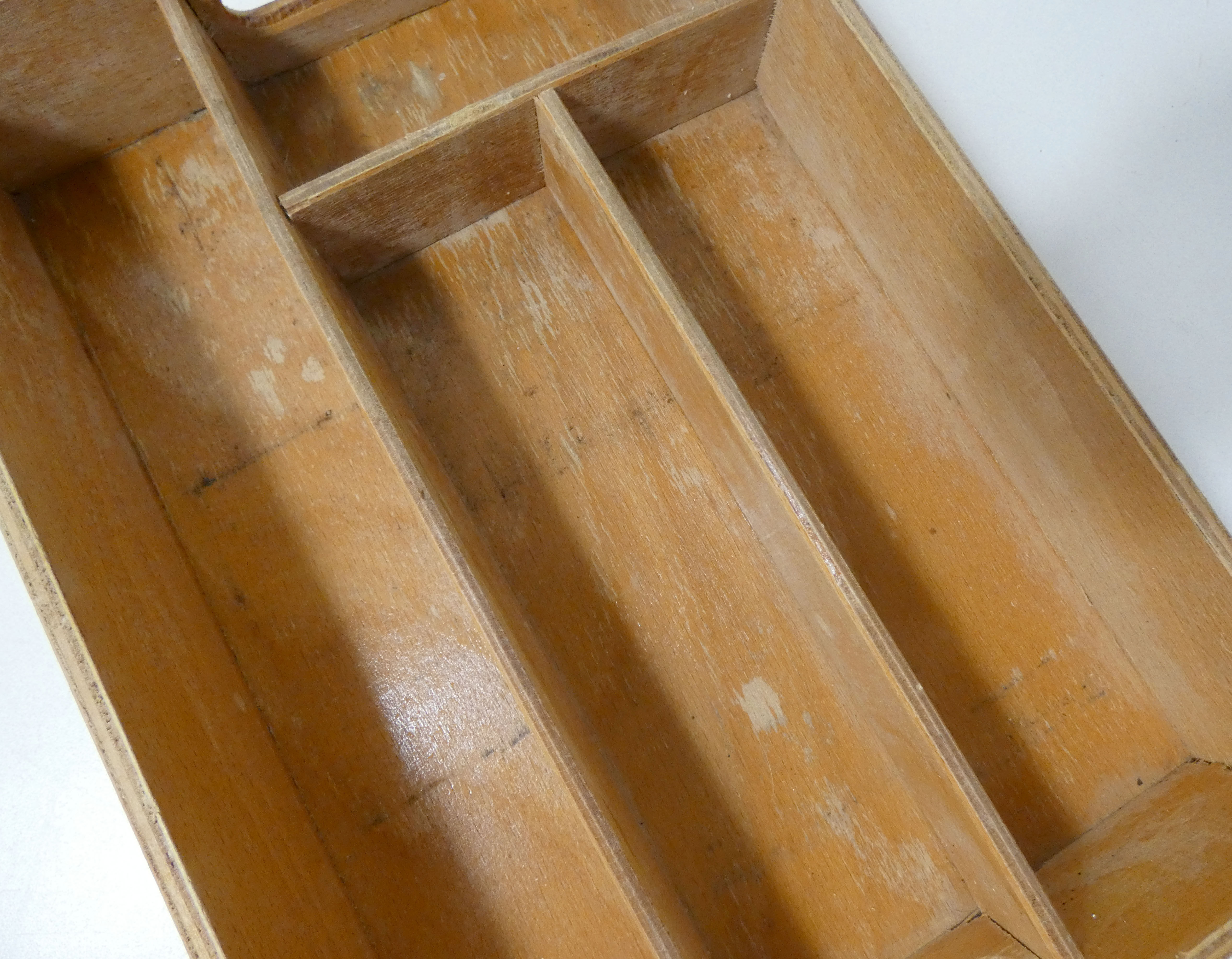 Old Vintage Wooden Compartmentalized Tray