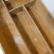 Ancien plateau compartimenté en bois vintage