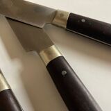 Set of 6 rosewood wood knives Dumas Thiers 1950