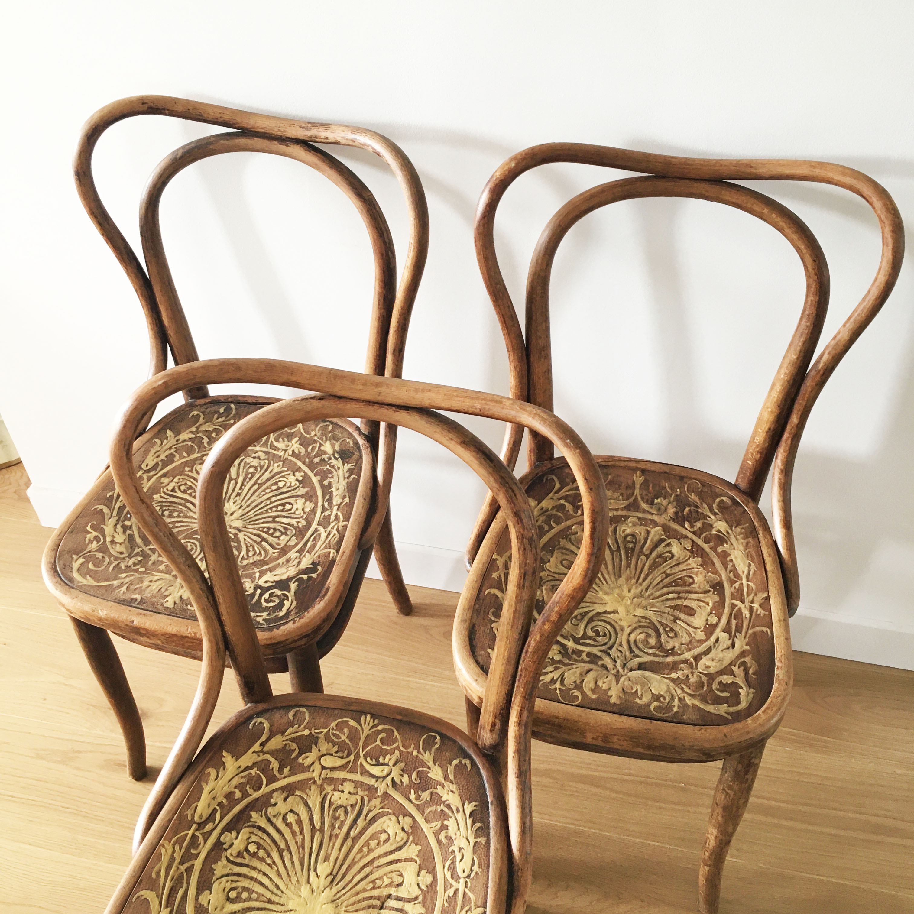 3 bistro chairs J&J Kohn, 1900