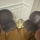 Gubi gray velvet chair