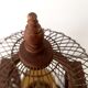 Antique wooden birdcage table lamp light bird home vintage