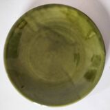 Set of green and amber enamelled plates