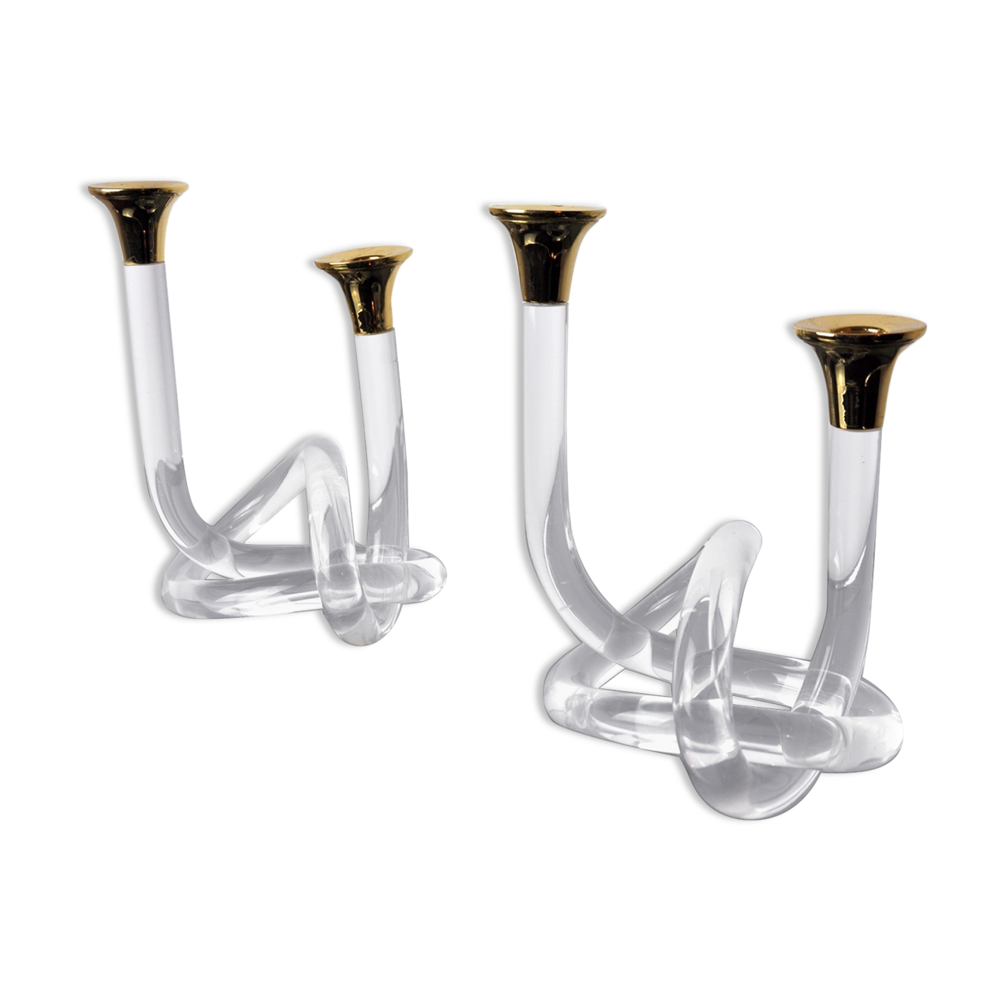 Pair of candle holders Dorothy Thorpe, lucite, 1970