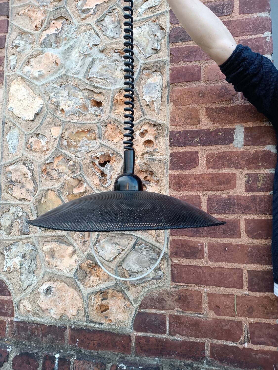 Scandinavian pendant light in perforated sheet metal