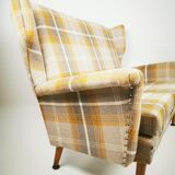 1950's wing back armchair and sofa