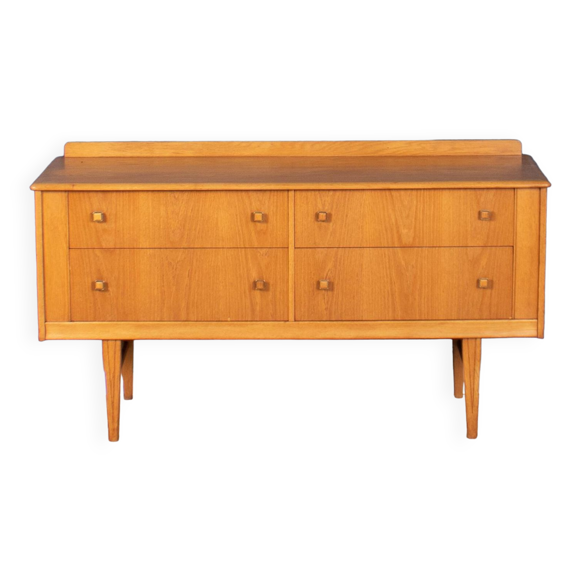 Retro Oak 1960s Homeworthy Chest Of Drawers TV Cabinet Sideboard