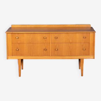 Retro Oak 1960s Homeworthy Chest Of Drawers TV Cabinet Sideboard