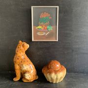 Small naive painting, still life from the 1950s