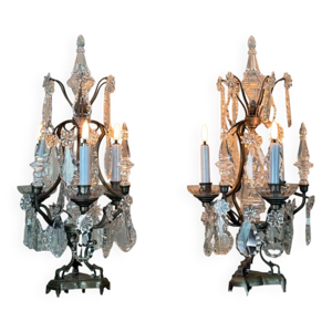 Paire de girandoles en - cristal