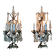 Pair of bronze and cut crystal girandoles circa 1900