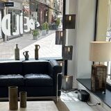 80s perforated metal floor lamp