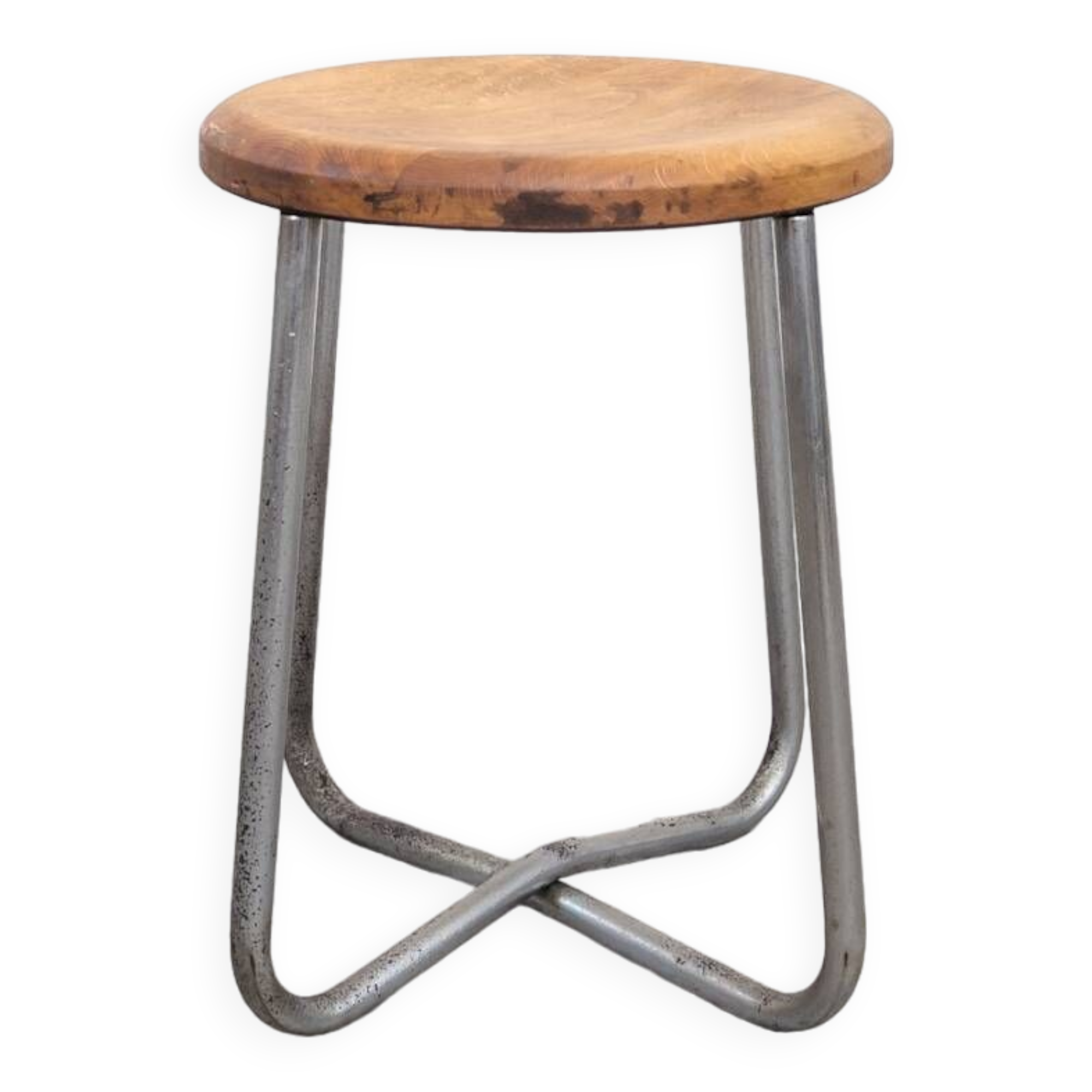 Tubular steel hocker by Karel Ort for Gottwald, 1930s